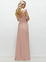 Rear View Thumbnail - Toasted Sugar Convertible Ruffle Strap Chiffon Maxi Dress with Full Circle Skirt