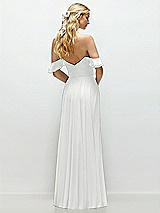 Alt View 3 Thumbnail - White Convertible Ruffle Strap Chiffon Maxi Dress with Full Circle Skirt