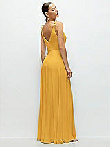 Rear View Thumbnail - NYC Yellow Cowl Neck Chiffon Maxi Dress with Hand-Worked Petal Straps