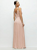 Rear View Thumbnail - Cameo Cowl Neck Chiffon Maxi Dress with Hand-Worked Petal Straps