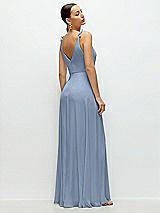 Rear View Thumbnail - Cloudy Cowl Neck Chiffon Maxi Dress with Hand-Worked Petal Straps