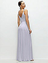 Rear View Thumbnail - Silver Dove Cowl Neck Chiffon Maxi Dress with Hand-Worked Petal Straps