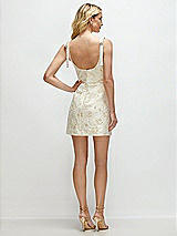 Rear View Thumbnail - Ivory Gold Rosette Bow-Strap Ivory Gold Rosette Bustier Mini Dress