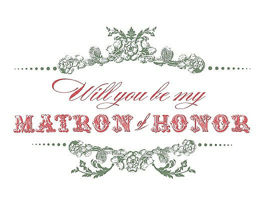 Will You Be My Matron of Honor Card - Vintage