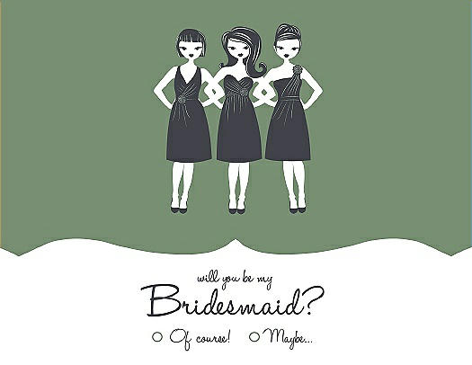 Will You Be My Bridesmaid Card - Girls Checkbox