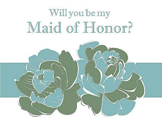 Will You Be My Maid of Honor Card - 2 Color Flowers