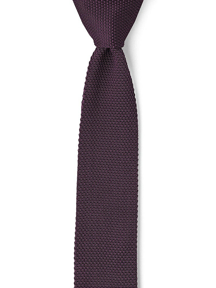 Front View - Aubergine Knit Narrow Ties by After Six