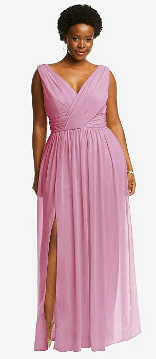 Powder Pink Sleeveless Bridesmaid Dresses