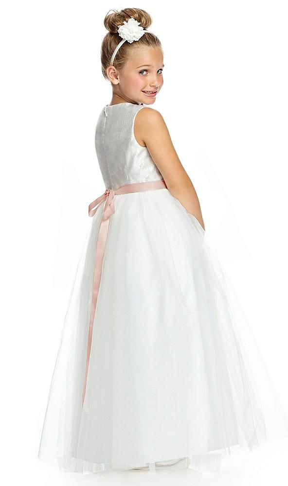 Back View - Ivory & Blush Flower Girl Style FL4040