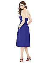 Rear View Thumbnail - Electric Blue Midi Natural Waist Strapless Dress