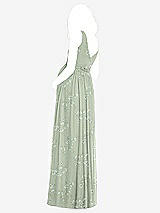 Rear View Thumbnail - Vintage Primrose Sage Sleeveless Notch Maternity Dress