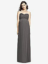 Front View Thumbnail - Caviar Gray Draped Bodice Strapless Maternity Dress