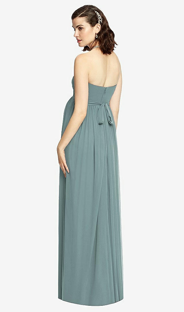 Back View - Icelandic Draped Bodice Strapless Maternity Dress