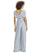 Alt View 4 Thumbnail - Platinum Silver Twist Wrap Shimmer Jumpsuit