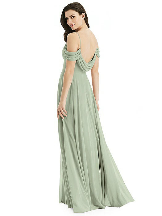 Off-the-Shoulder Open Cowl-Back Maxi Dress