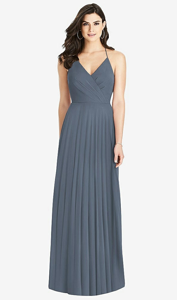 Back View - Silverstone Ruffled Strap Cutout Wrap Maxi Dress