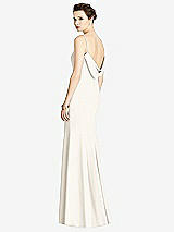 Front View Thumbnail - Ivory Bateau-Neck Open Cowl-Back Trumpet Gown