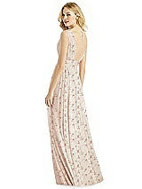 Rear View Thumbnail - Coquette Floral Print & Light Nude Bella Bridesmaids Dress BB109