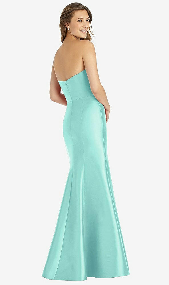 Back View - Coastal Full-length Strapless Sweetheart Neckline Dress