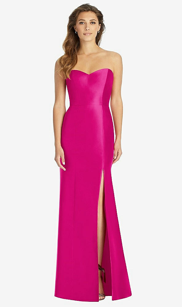 Front View - Think Pink Full-length Strapless Sweetheart Neckline Dress