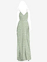 Front View Thumbnail - Vintage Primrose Sage Criss Cross Back A-Line Maxi Dress