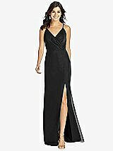 Front View Thumbnail - Black Criss Cross Back Mermaid Wrap Dress