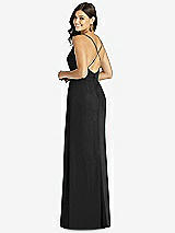 Rear View Thumbnail - Black Criss Cross Back Mermaid Wrap Dress