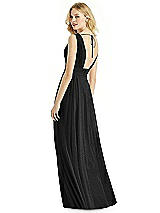 Rear View Thumbnail - Black Silver & Light Nude Bella Bridesmaids Shimmer Dress BB109LS