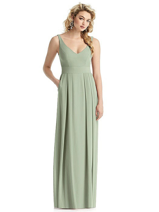 Sleeveless Pleated Skirt Maxi Dress with Pockets