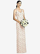 Rear View Thumbnail - Coquette Floral Print Draped Blouson Back Chiffon Maxi Dress