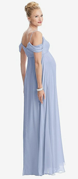 Dessy Sky Blue Cold Shoulder Bridesmaid Dresses