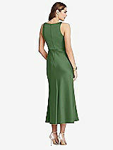 Rear View Thumbnail - Vineyard Green Cowl-Neck Midi Tank Dress - Esme