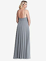 Alt View 2 Thumbnail - Platinum High Neck Chiffon Maxi Dress with Front Slit - Lela