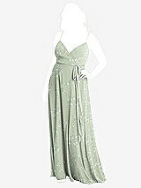 Alt View 1 Thumbnail - Vintage Primrose Sage Chiffon Maxi Wrap Dress with Sash - Cora