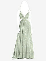 Front View Thumbnail - Vintage Primrose Sage Ruffled Chiffon Cutout Maxi Dress - Jessie