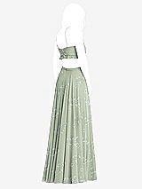 Rear View Thumbnail - Vintage Primrose Sage Ruffled Chiffon Cutout Maxi Dress - Jessie