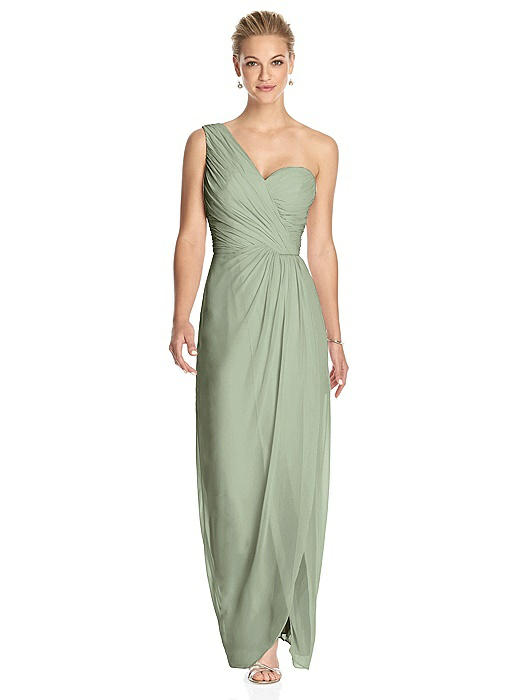 One-Shoulder Draped Maxi Dress with Front Slit - Aeryn