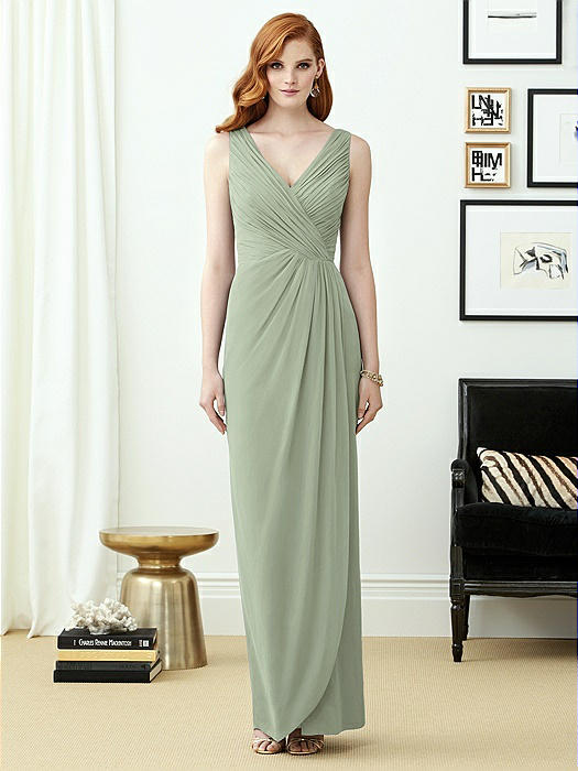 Sleeveless Draped Faux Wrap Maxi Dress - Dahlia