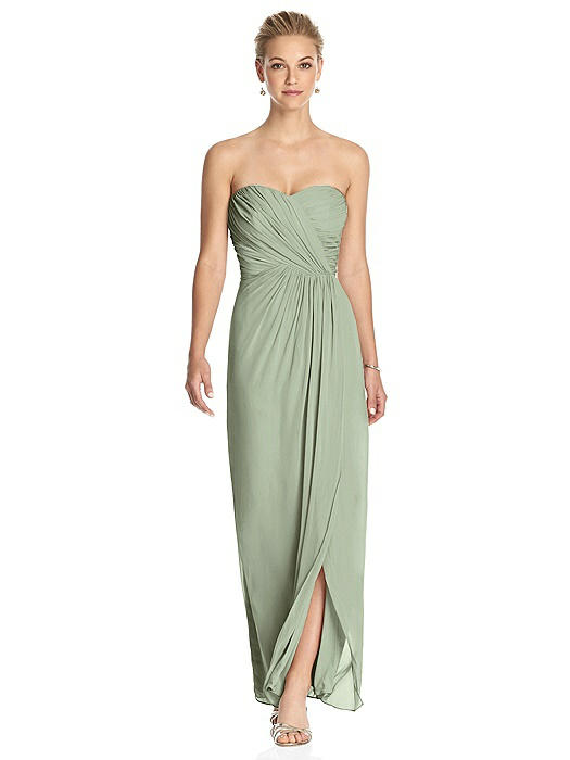 Strapless Draped Chiffon Maxi Dress - Lila