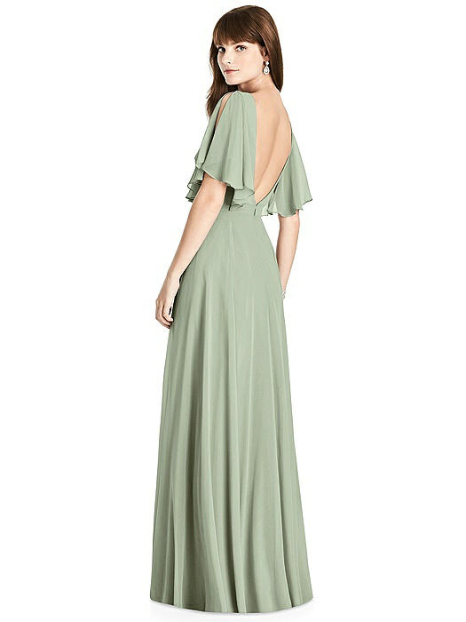 Split Sleeve Backless Maxi Dress - Lila