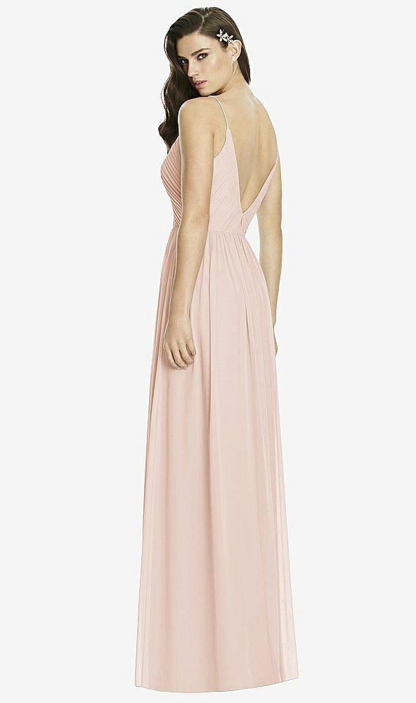 Back View - Cameo Deep V-Back Shirred Maxi Dress - Ensley