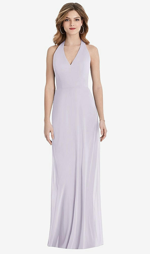 Front View - Moondance V-Neck Halter Chiffon Maxi Dress - Taryn