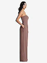 Side View Thumbnail - Sienna Strapless Pleated Front Jumpsuit with Pockets