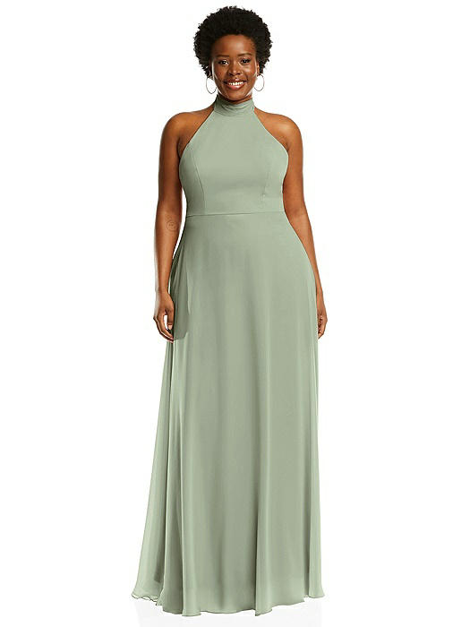 High Neck Halter Backless Maxi Dress