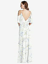 Rear View Thumbnail - Bleu Garden Convertible Cold-Shoulder Draped Wrap Maxi Dress