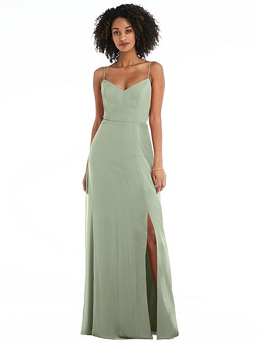 Tie-Back Cutout Maxi Dress with Front Slit