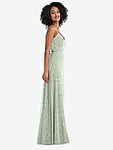 Side View Thumbnail - Vintage Primrose Sage Tie-Back Cutout Maxi Dress with Front Slit