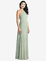 Side View Thumbnail - Vintage Primrose Sage Bella Bridesmaids Dress BB129