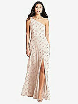 Front View Thumbnail - Coquette Floral Print Bella Bridesmaids Dress BB130