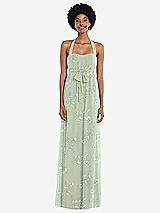 Alt View 1 Thumbnail - Vintage Primrose Sage Convertible Tie-Shoulder Empire Waist Maxi Dress